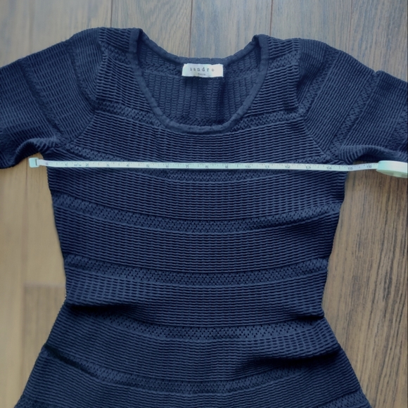 Sandro Paris Carmen Knit Black Dress - Picture 11 of 12
